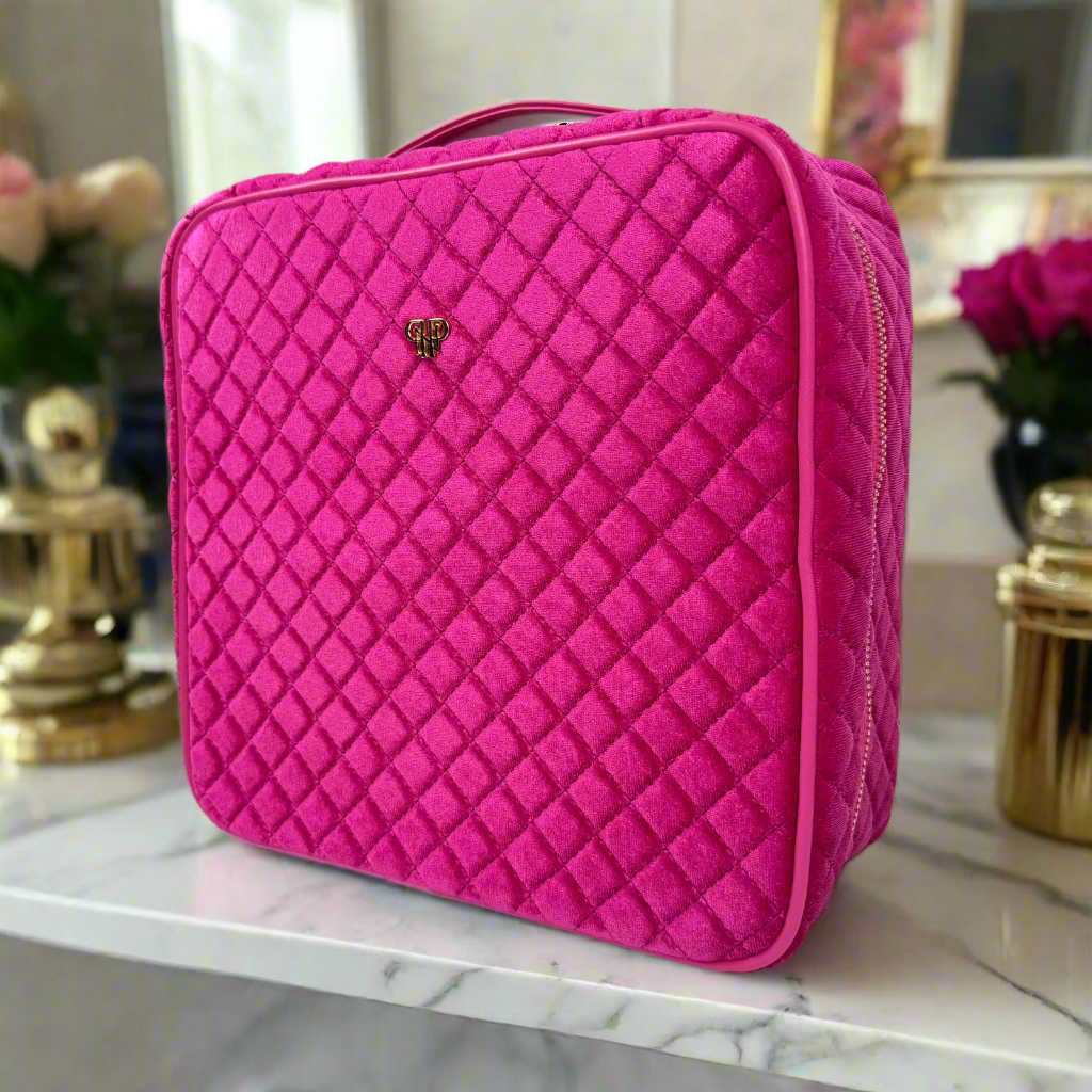 Mini Diva Makeup Case - Fuchsia Velvet