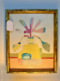 Framed Abstract Flower in Vase Painting