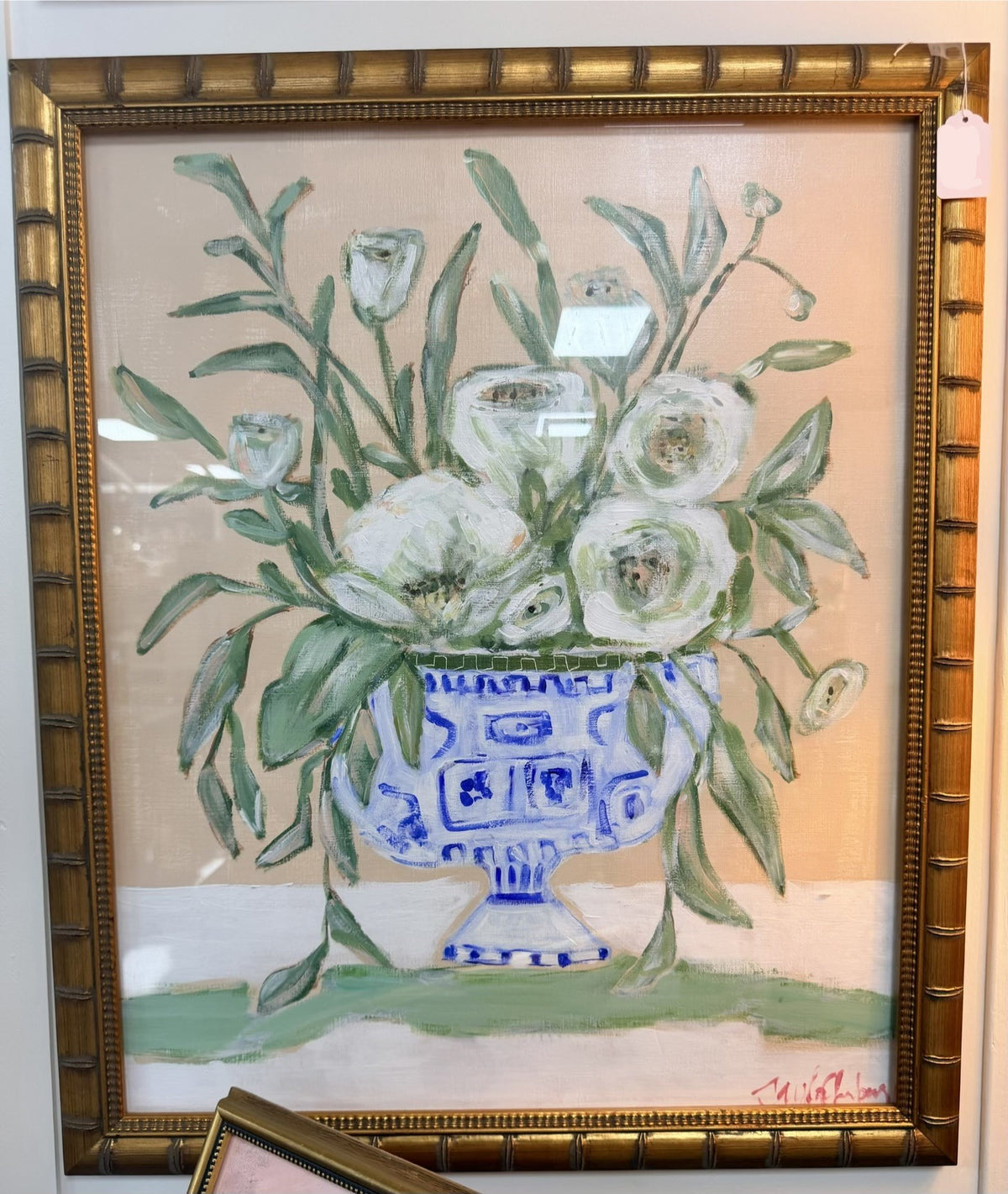 White Florals in Vase Painting