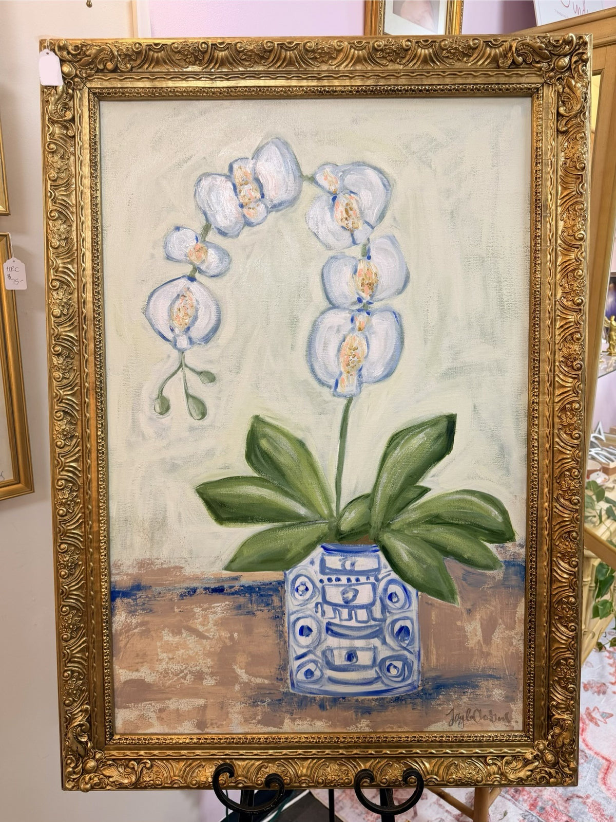 24x36 Framed Orchid Painting