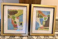 8x10 Set of 2 Framed Abstract Paintings