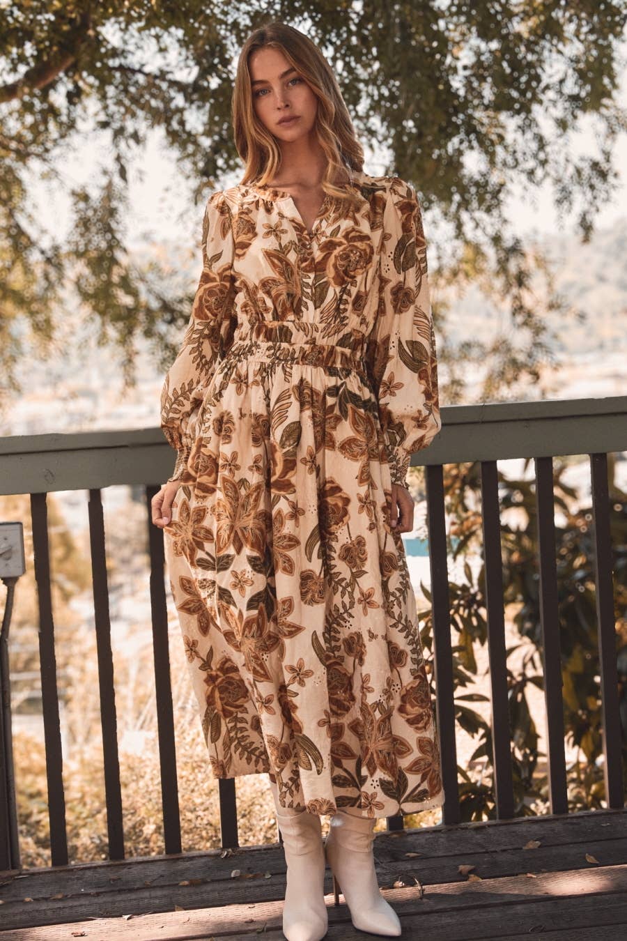 Floral Printed Midi Dress