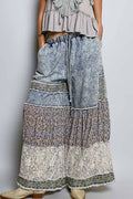 Floral Embroidered Ruffle Pants