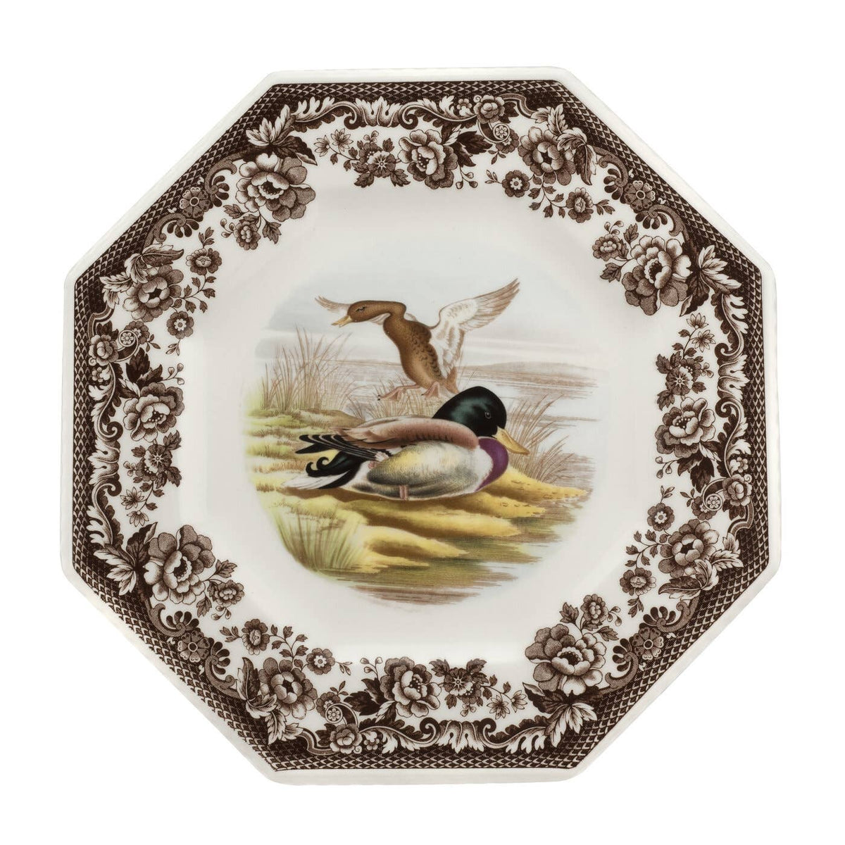 Spode Woodland Octagonal Plate 9.5 Inch (Mallard)