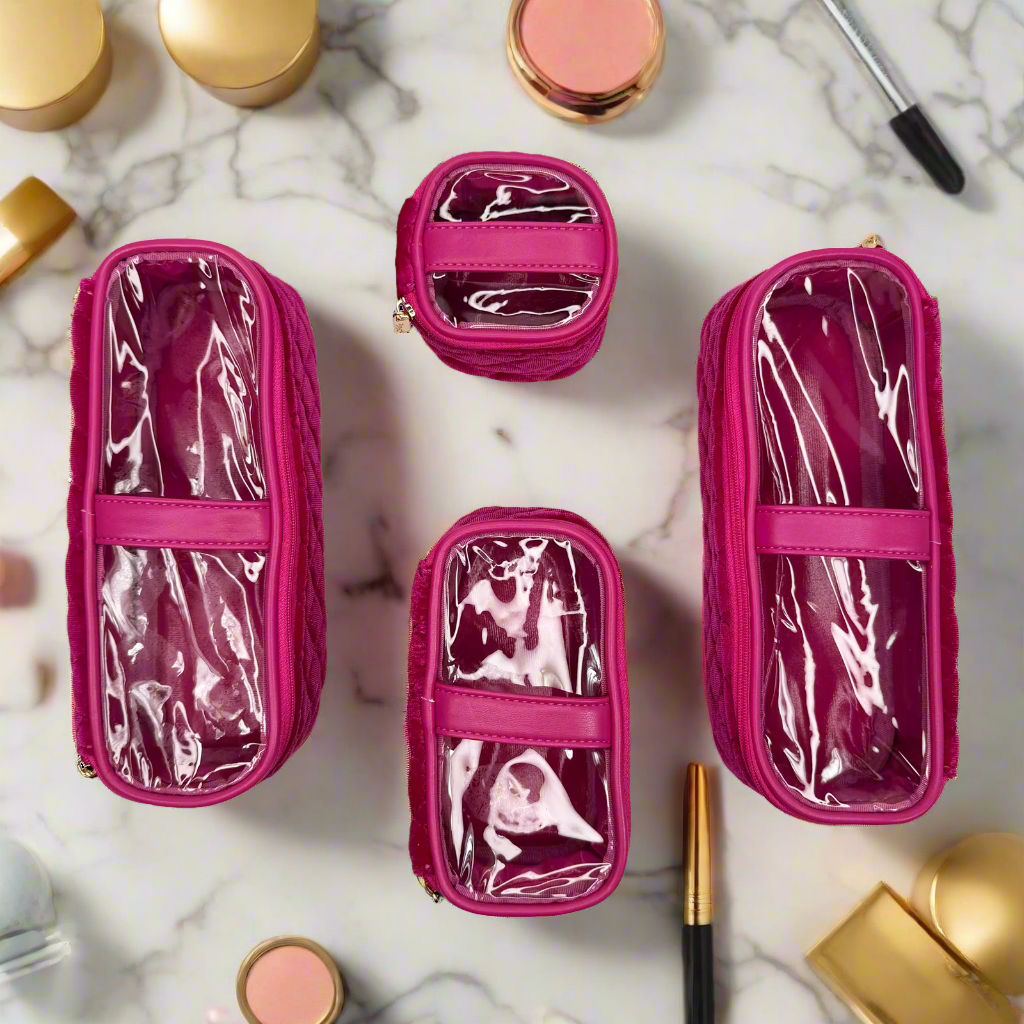 Mini Diva Makeup Case - Fuchsia Velvet