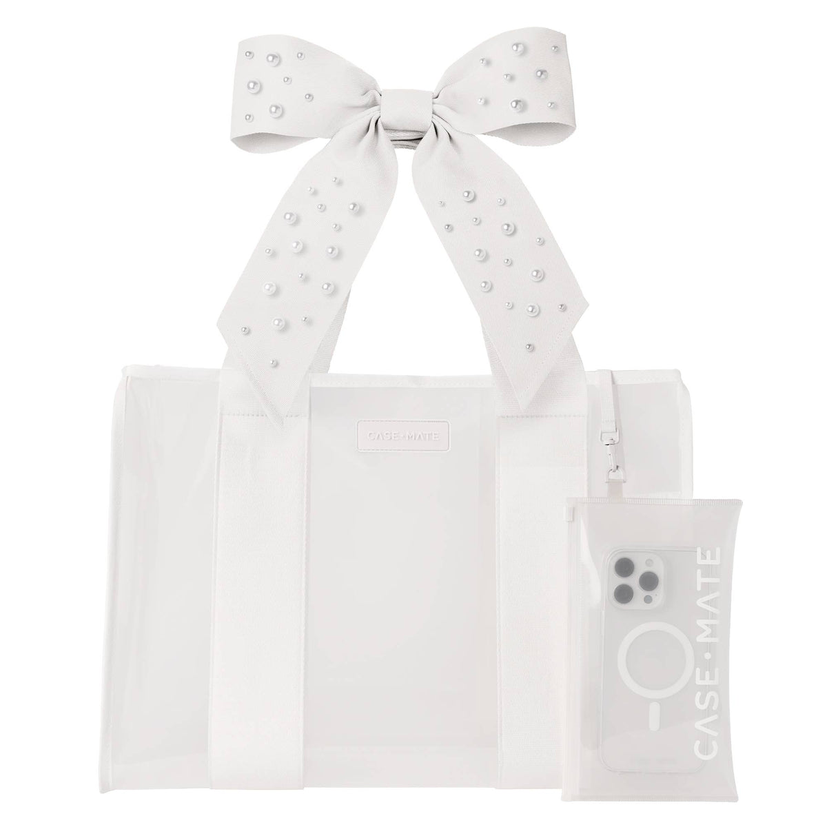 Case-Mate Ivory Pearl Bow Jelly Tote Bag