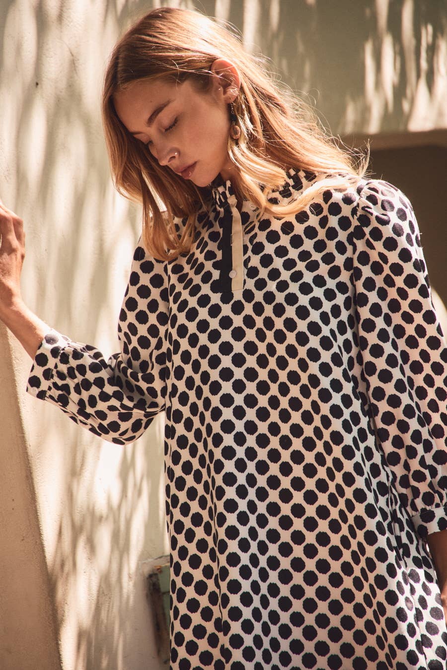 Allover Polka Dot Shift Dress