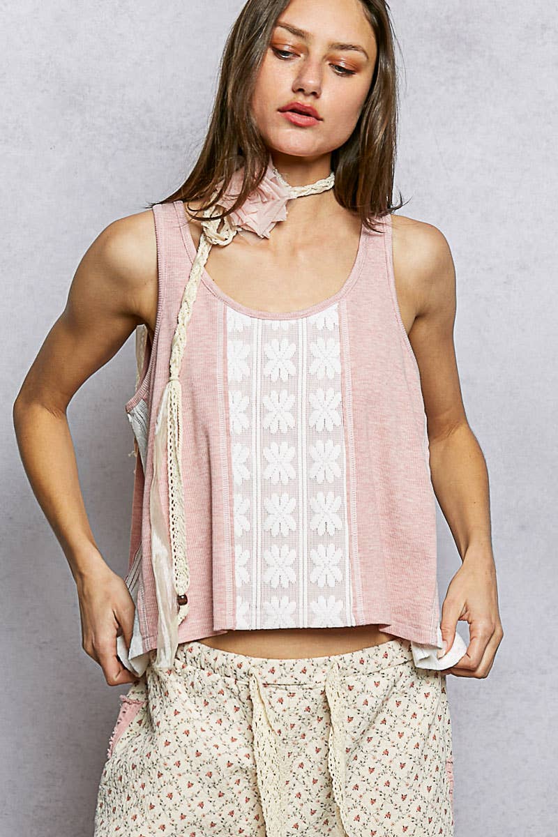 Single Rose Braided Trim Choker Belt