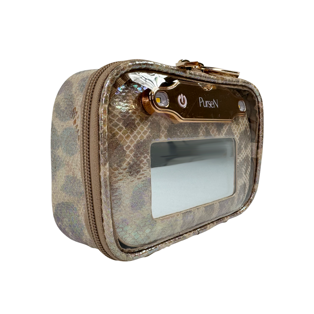 LITTMINI • Lighted Mirror Case • Glimmer Leopard