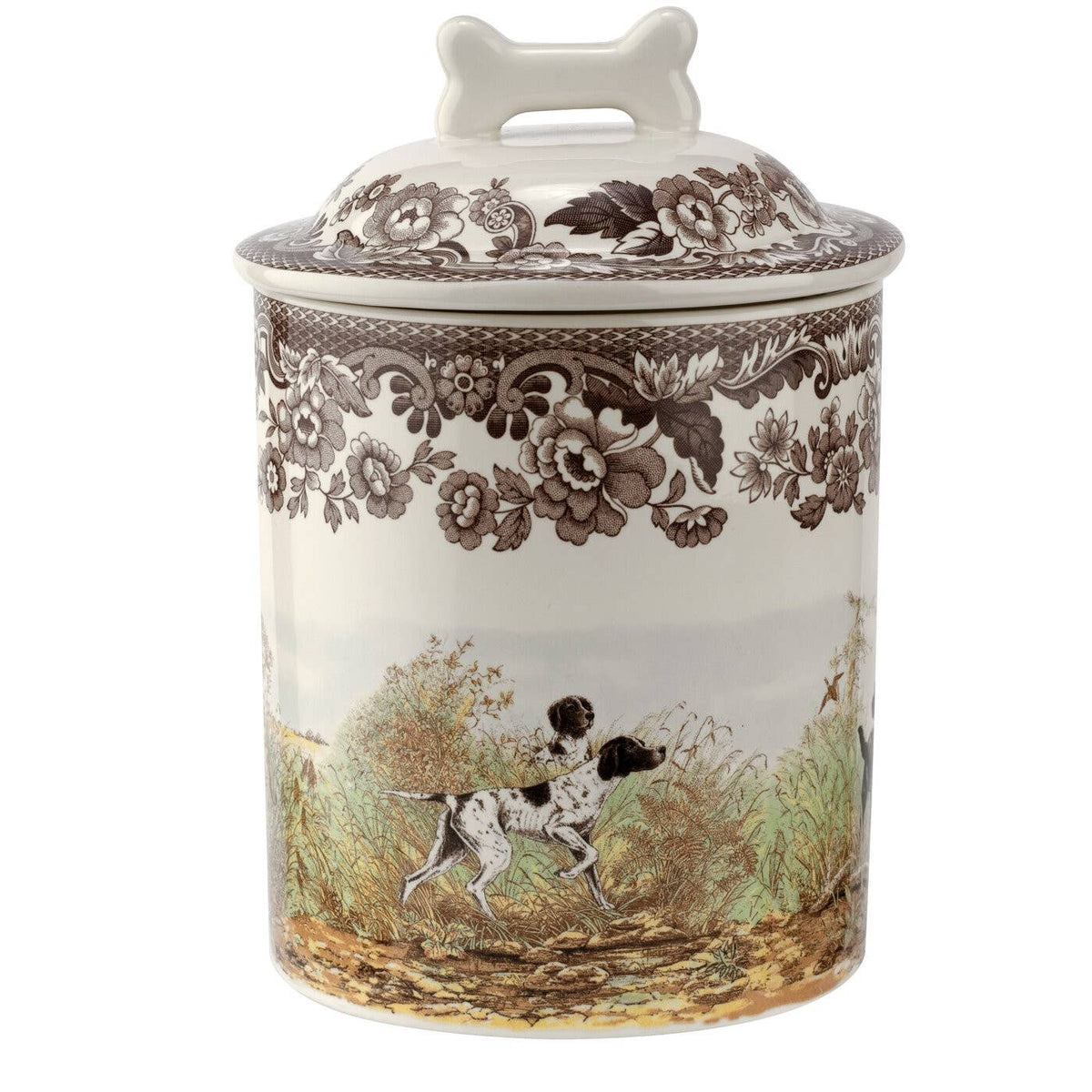 Spode Woodland 7 Inch Treat Jar Assorted Dogs