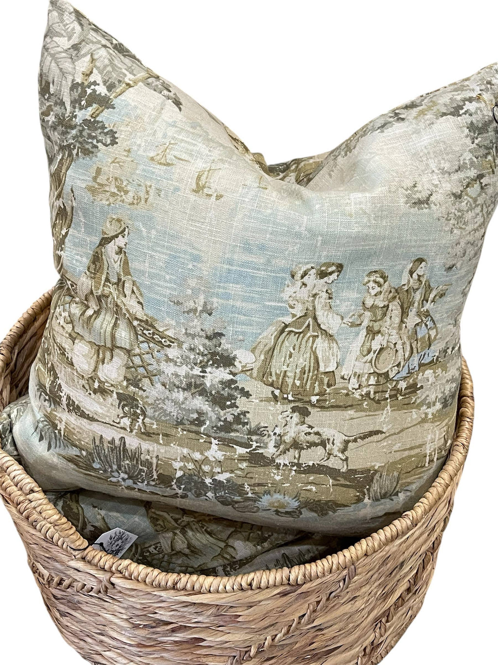 Carolyn Toile Throw Pillow with Feather Insert