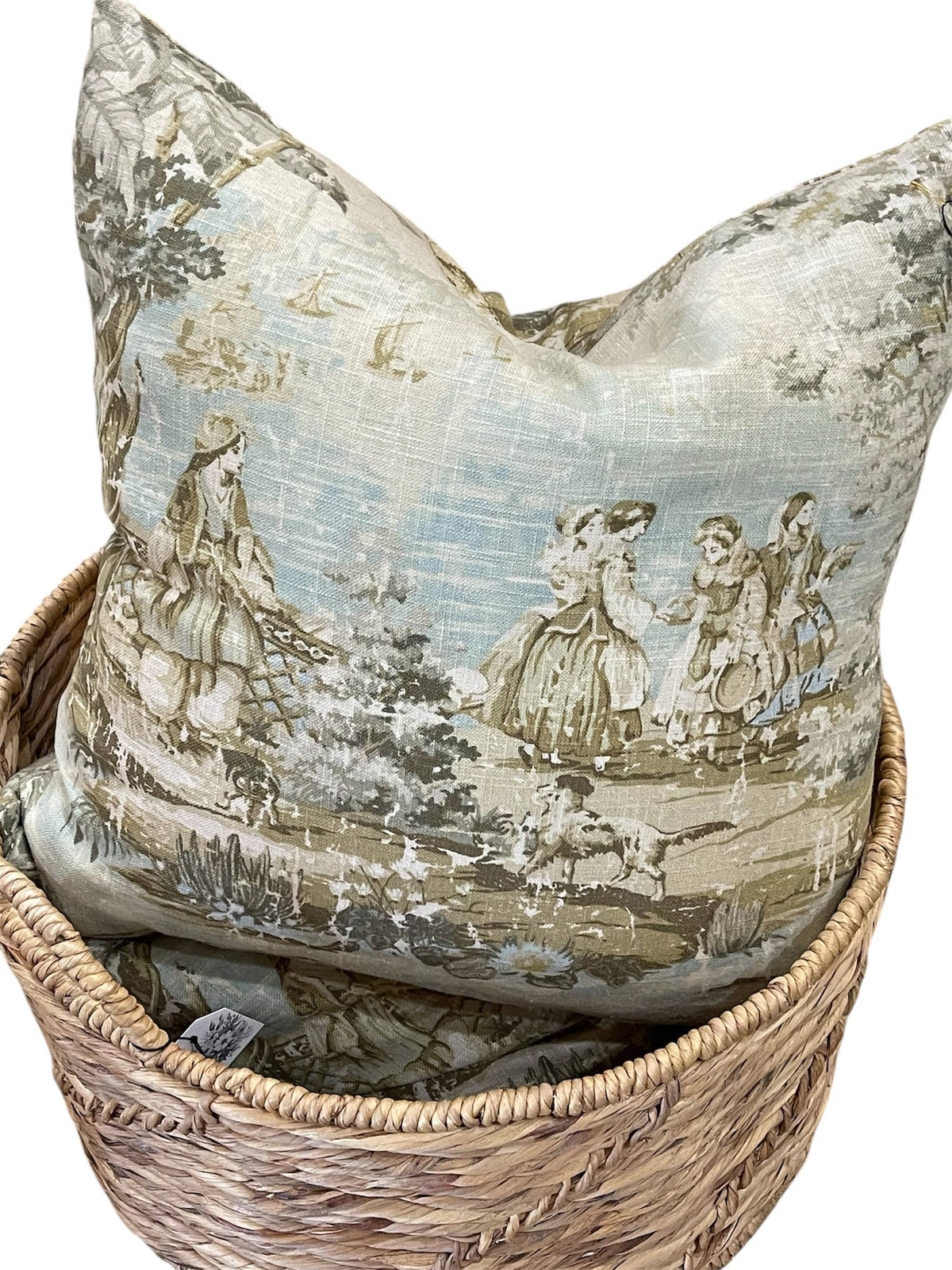 Carolyn Toile Throw Pillow with Feather Insert