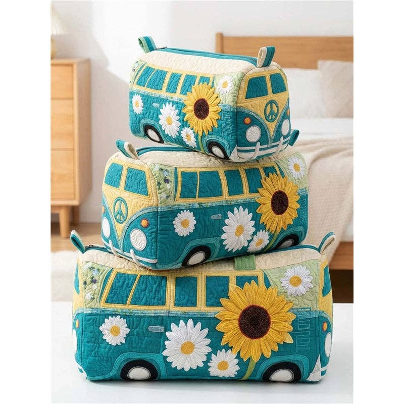 Hippie Van Quilted Makeup Bag