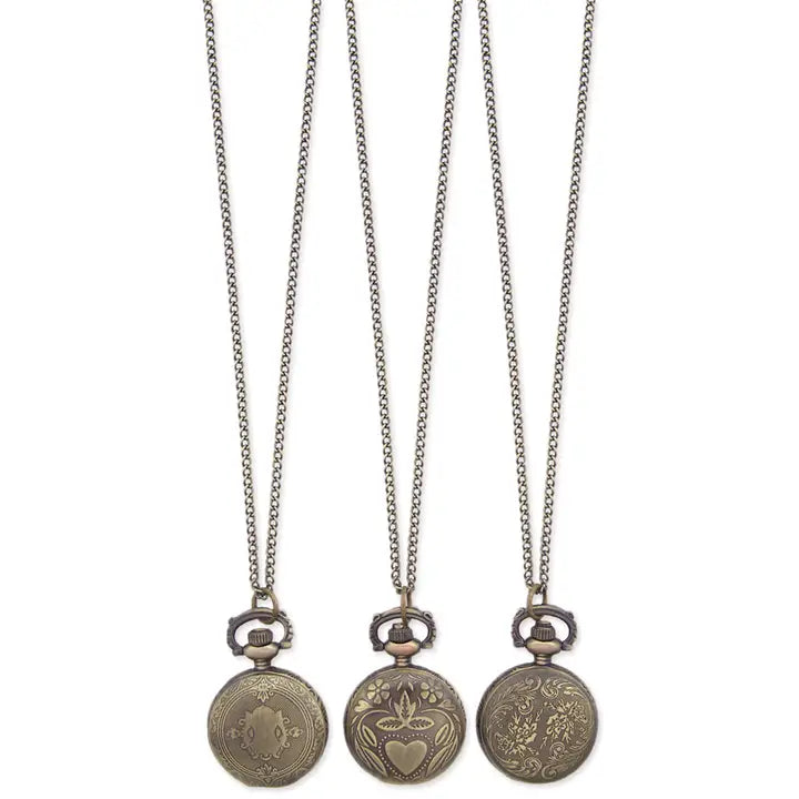 Gold Pocket Watch Necklace