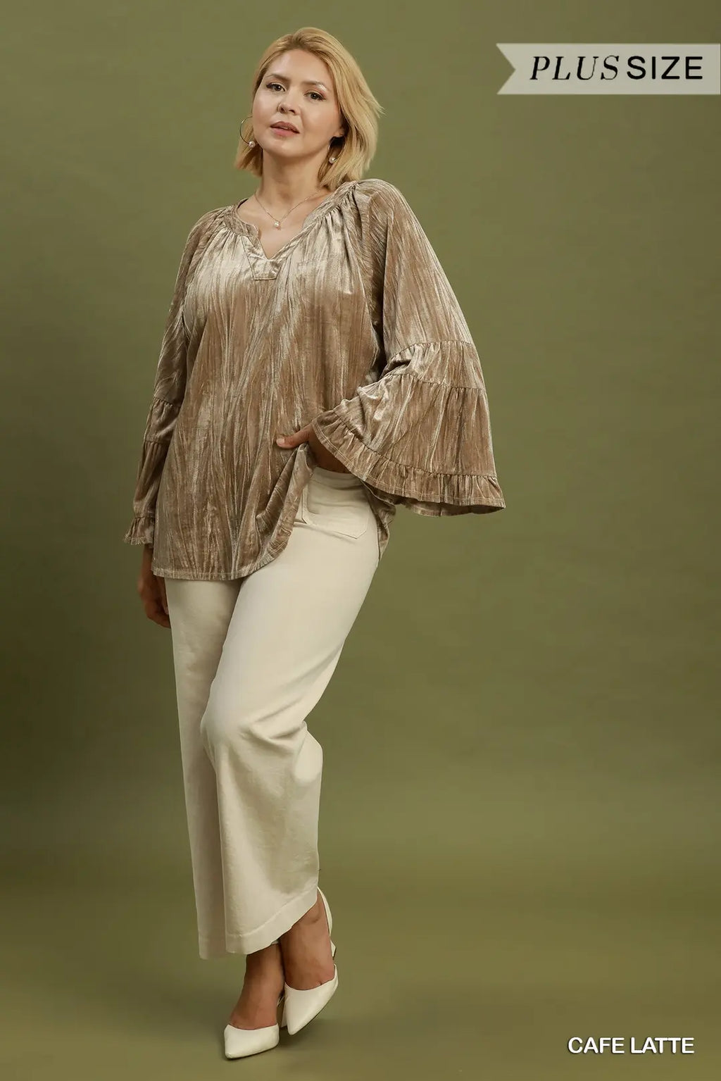 Velvet Bell Sleeve Top