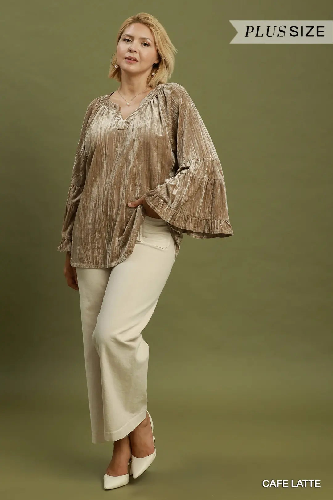 Velvet Bell Sleeve Top