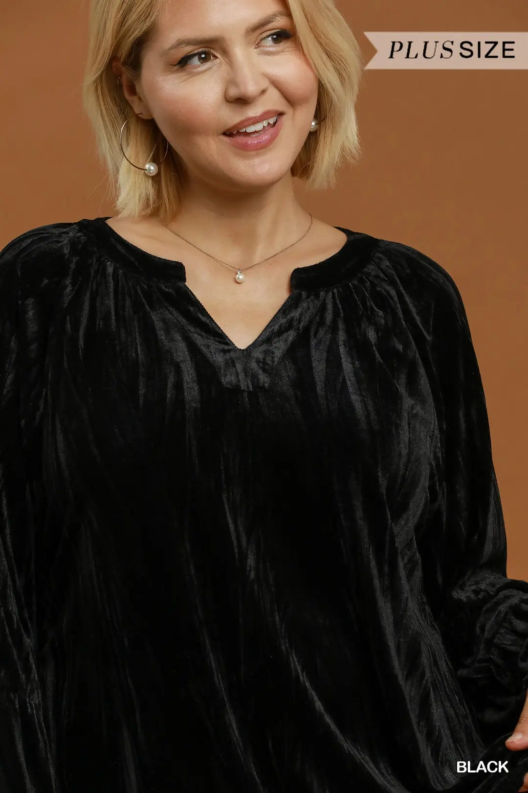 Velvet Bell Sleeve Top