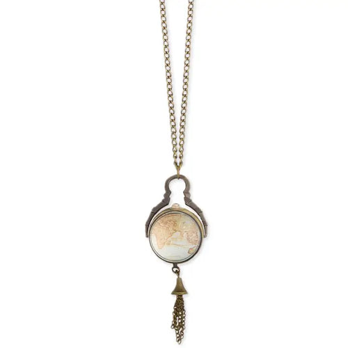 Burnished Gold Sphere Watch Necklace