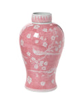 Hand-Painted Pink Chinoiserie Vase