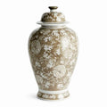 Province Lotus Lidded Ceramic Ginger Jar