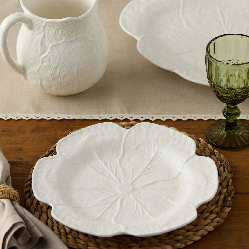 Le Jardin White Cabbage Dinner Plate