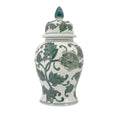 White & Green Chinoiserie Ginger Jar