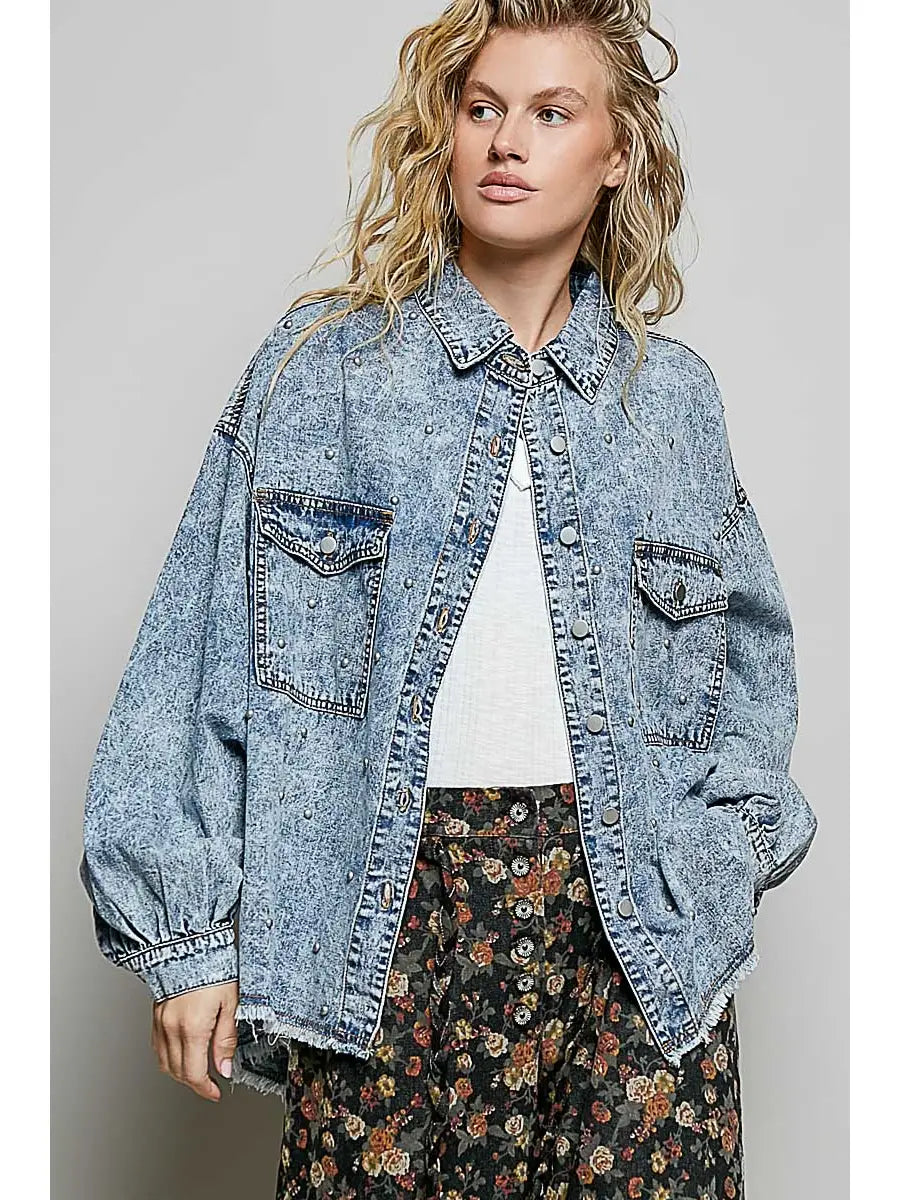 Oversized Studded Shacket