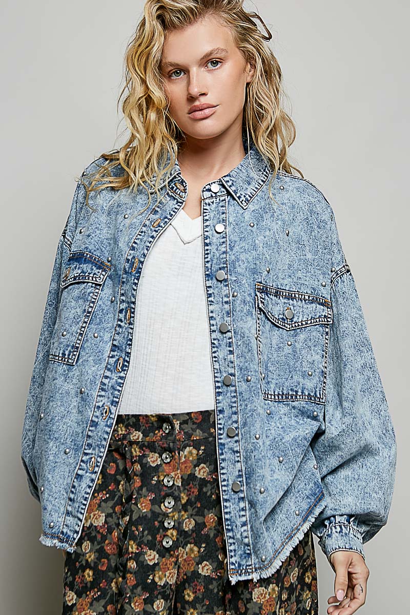 Oversized Studded Shacket