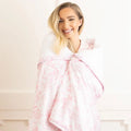 Pink Toile Throw Blanket