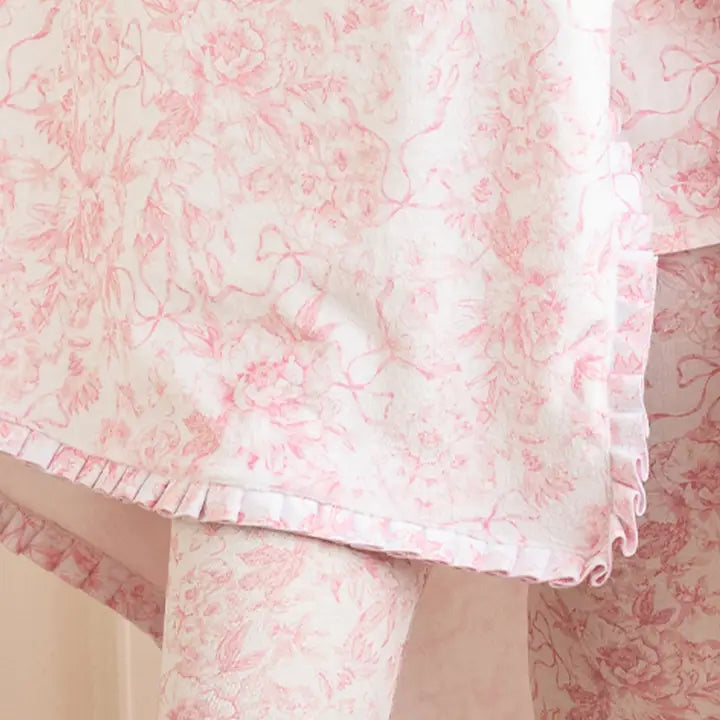 Pink Toile Throw Blanket