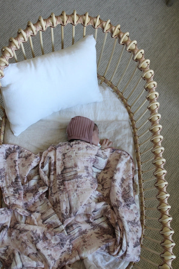 Pink Floral Pillars Muslin Blanket