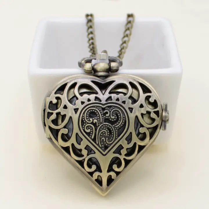 Treasured Heart Pocket Watch Necklace