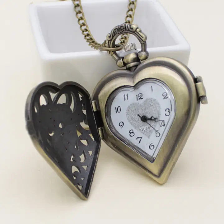 Treasured Heart Pocket Watch Necklace