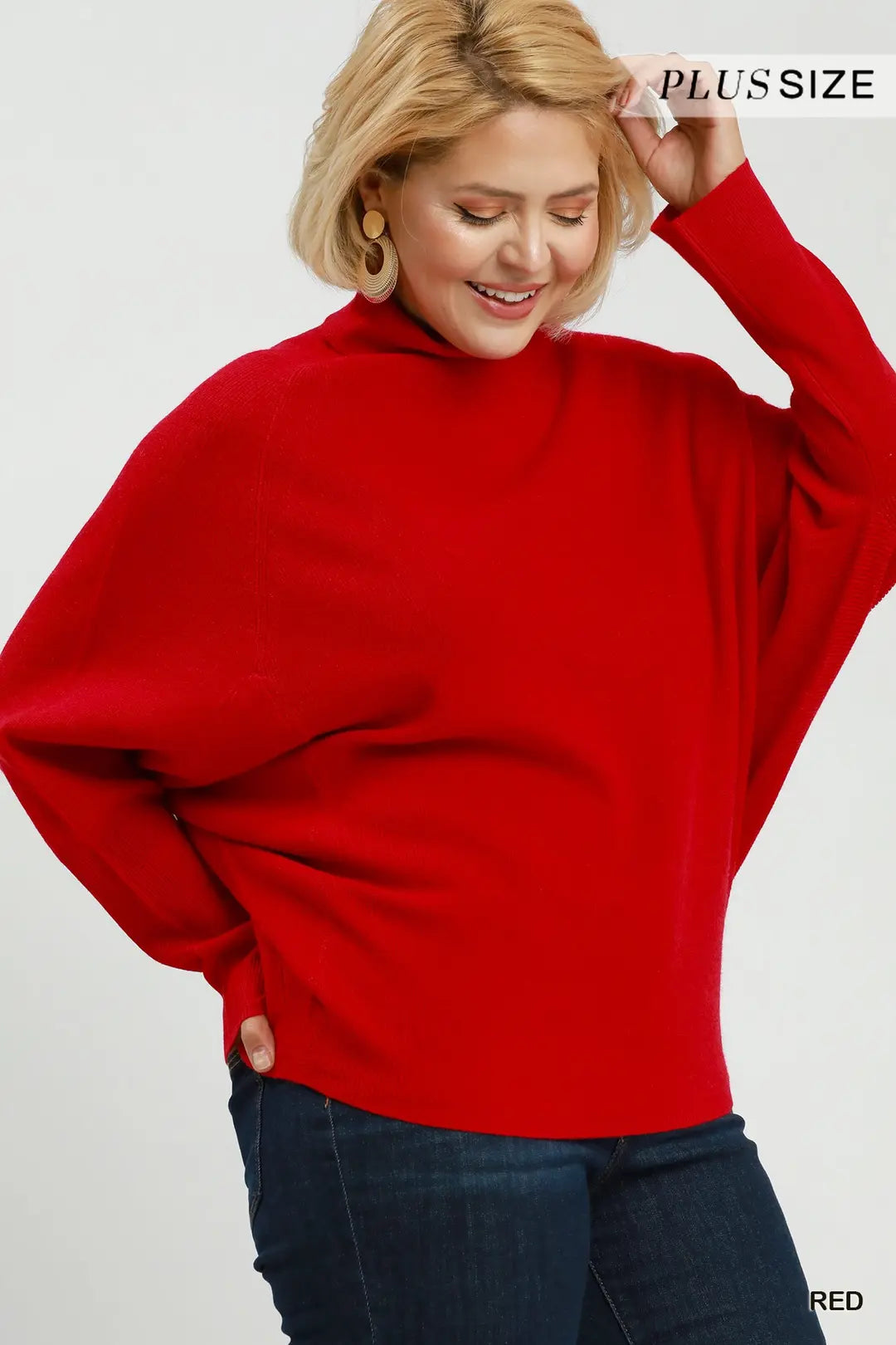 Soft Knit Turtle Neck Dolman Sweater Top