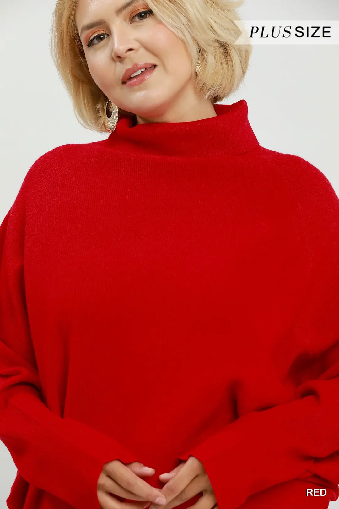Soft Knit Turtle Neck Dolman Sweater Top
