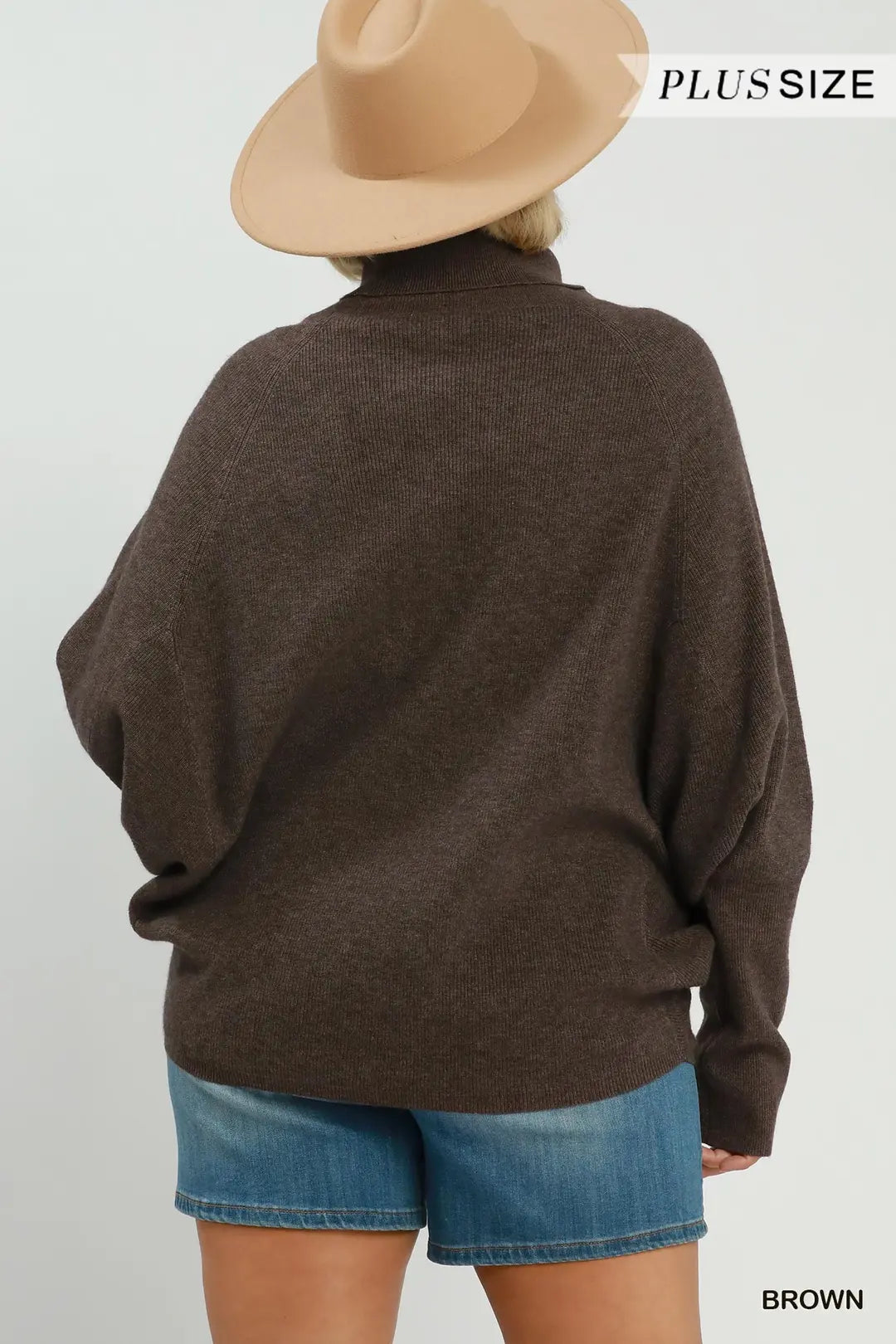 Soft Knit Turtle Neck Dolman Sweater Top