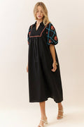 Cotton Poplin Midi Dress