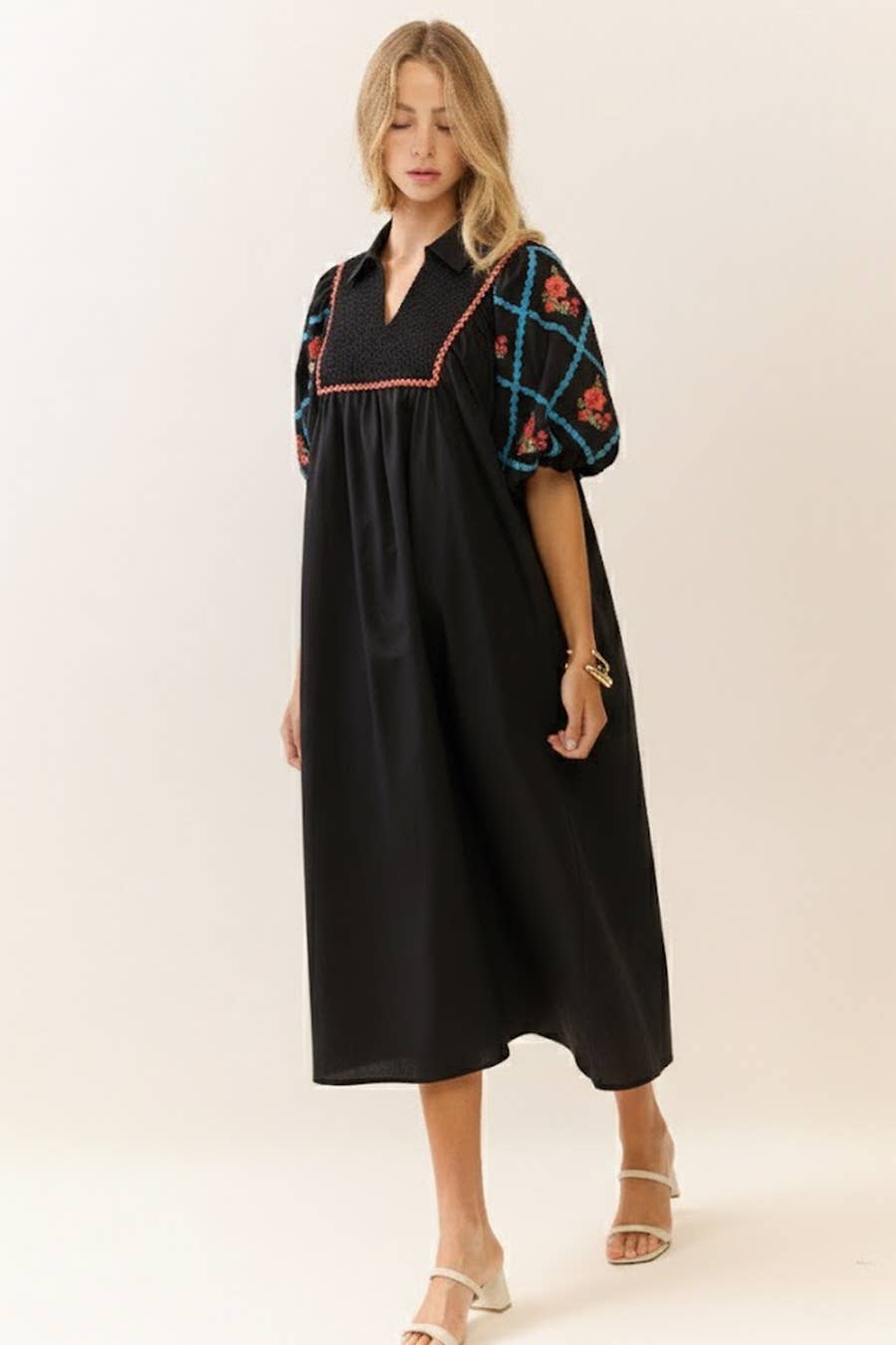 Cotton Poplin Midi Dress