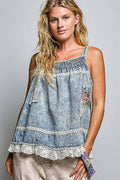 Square Neck Denim Top