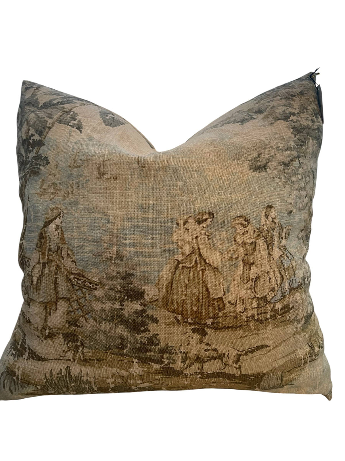 Carolyn Toile Throw Pillow with Feather Insert