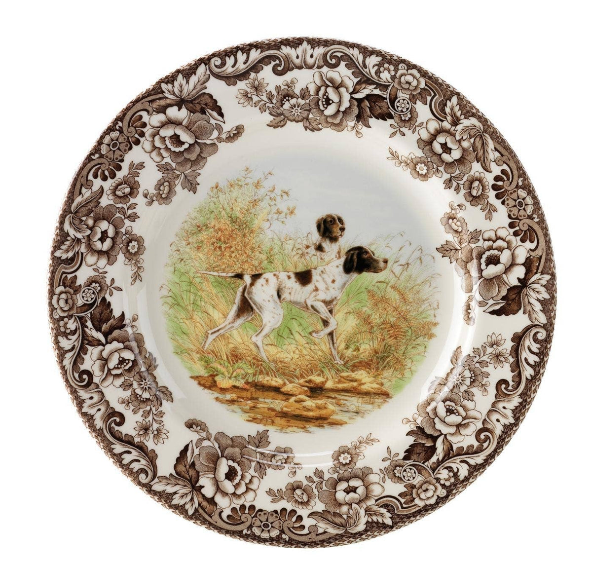 Spode Woodland Dinner Plate 10.5 inch (Flat Coated Pointer)