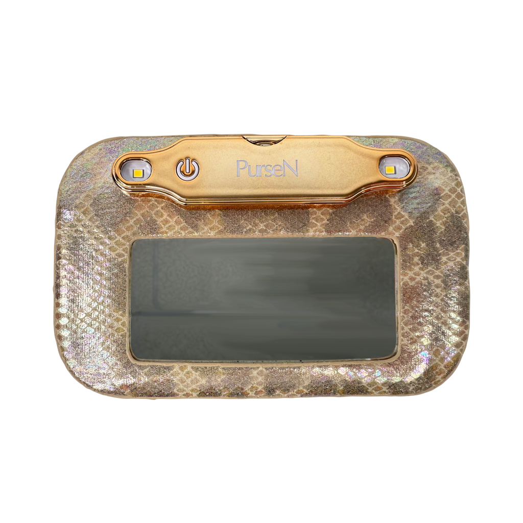 LITTMINI • Lighted Mirror Case • Glimmer Leopard