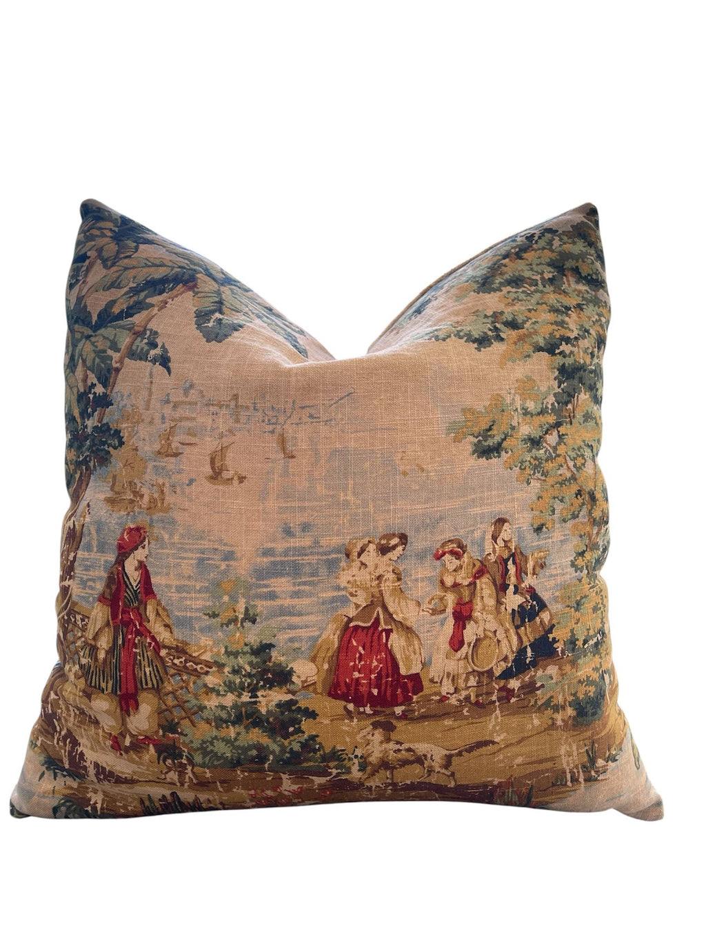 Colette Toile Throw Pillow with Feather Insert 