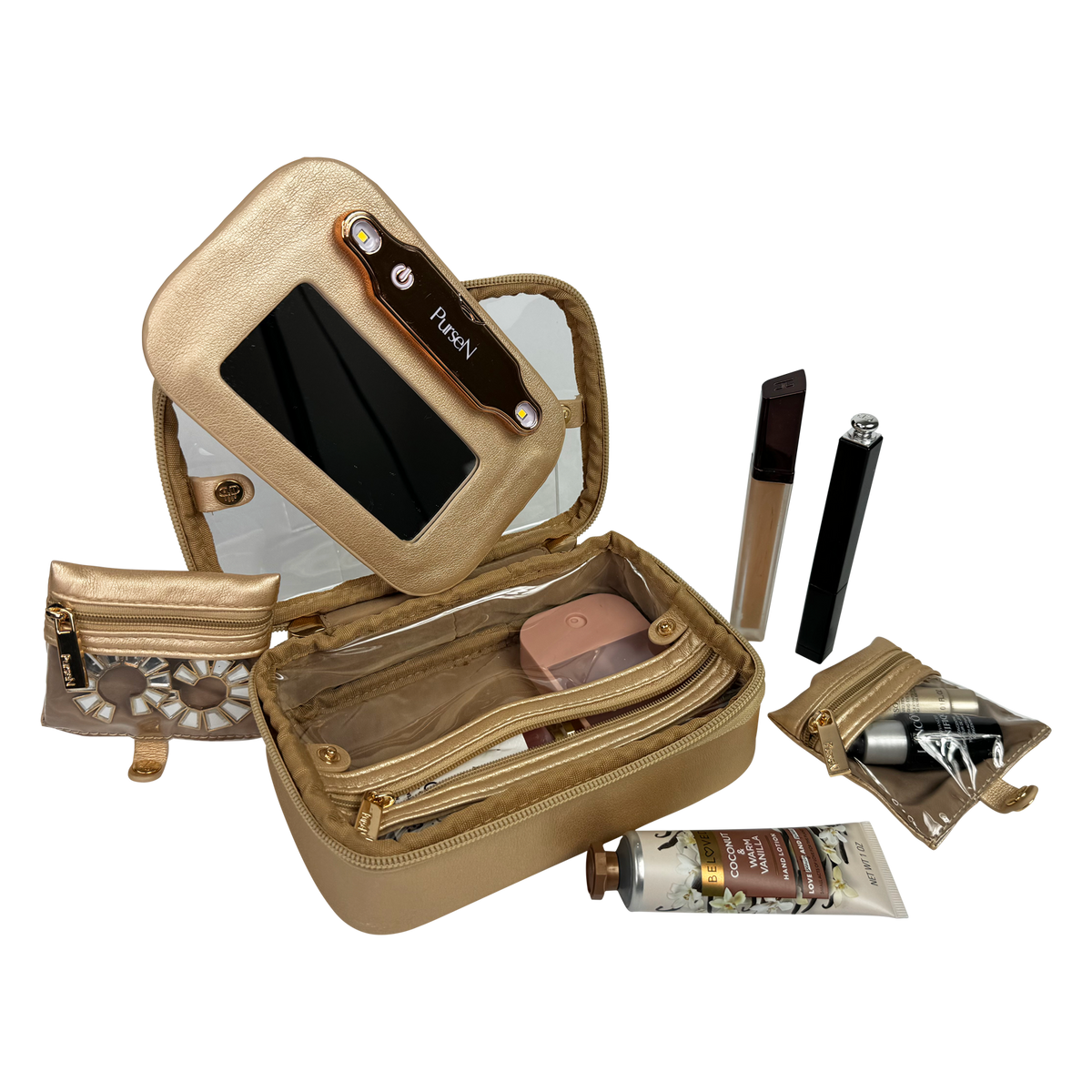 LITTMINI • Lighted Mirror Case • Gold
