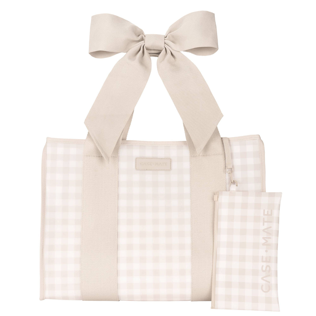Case-Mate Latte Gingham Bow Jelly Tote Bag