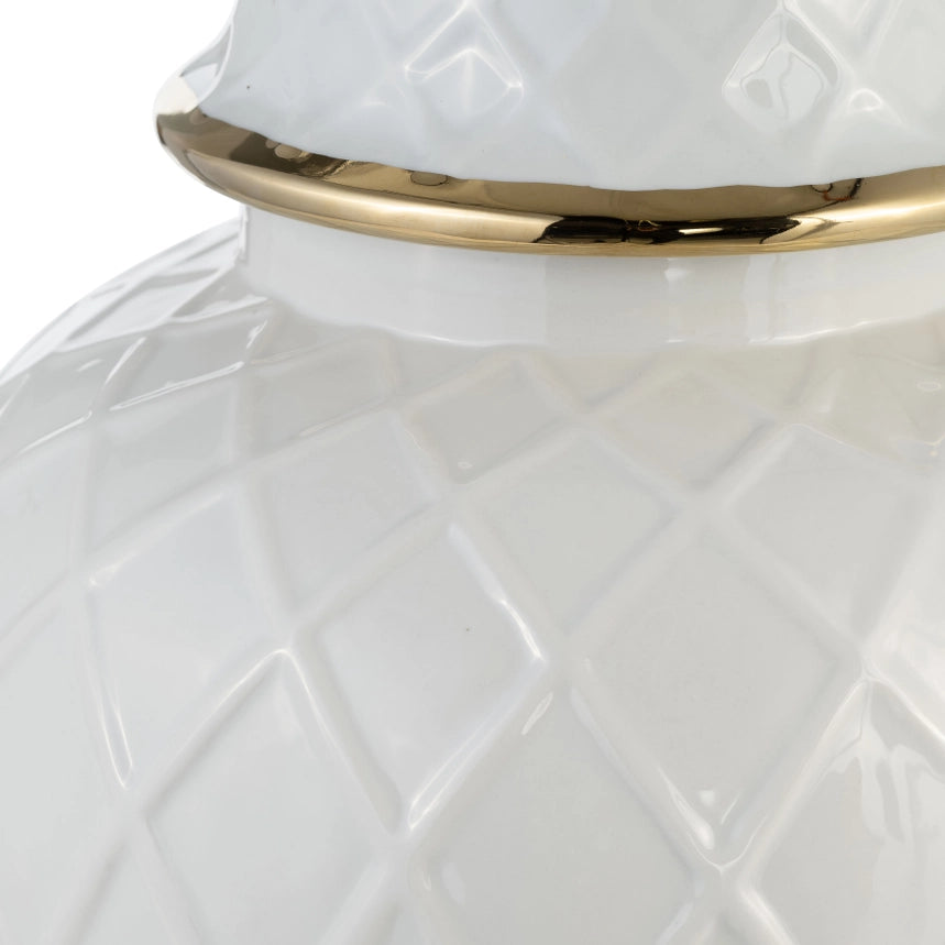 White Ceramic Textured Jar