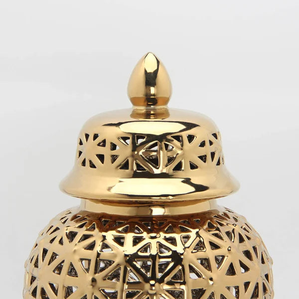 Ceramic Cutout Ginger Jar with Lid