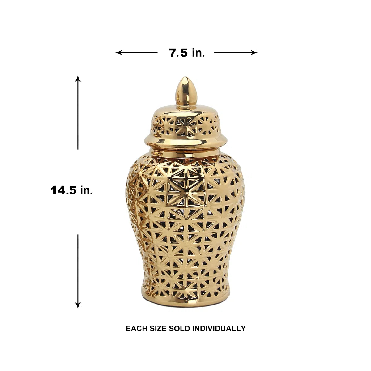 Ceramic Cutout Ginger Jar with Lid