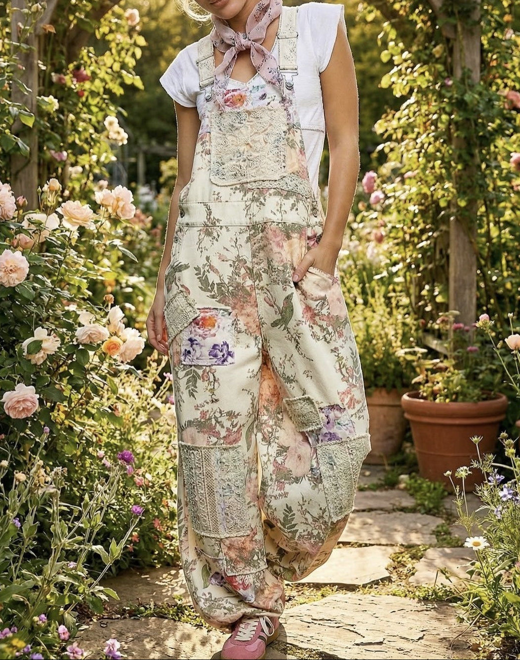 Floral Patchwork Overalls