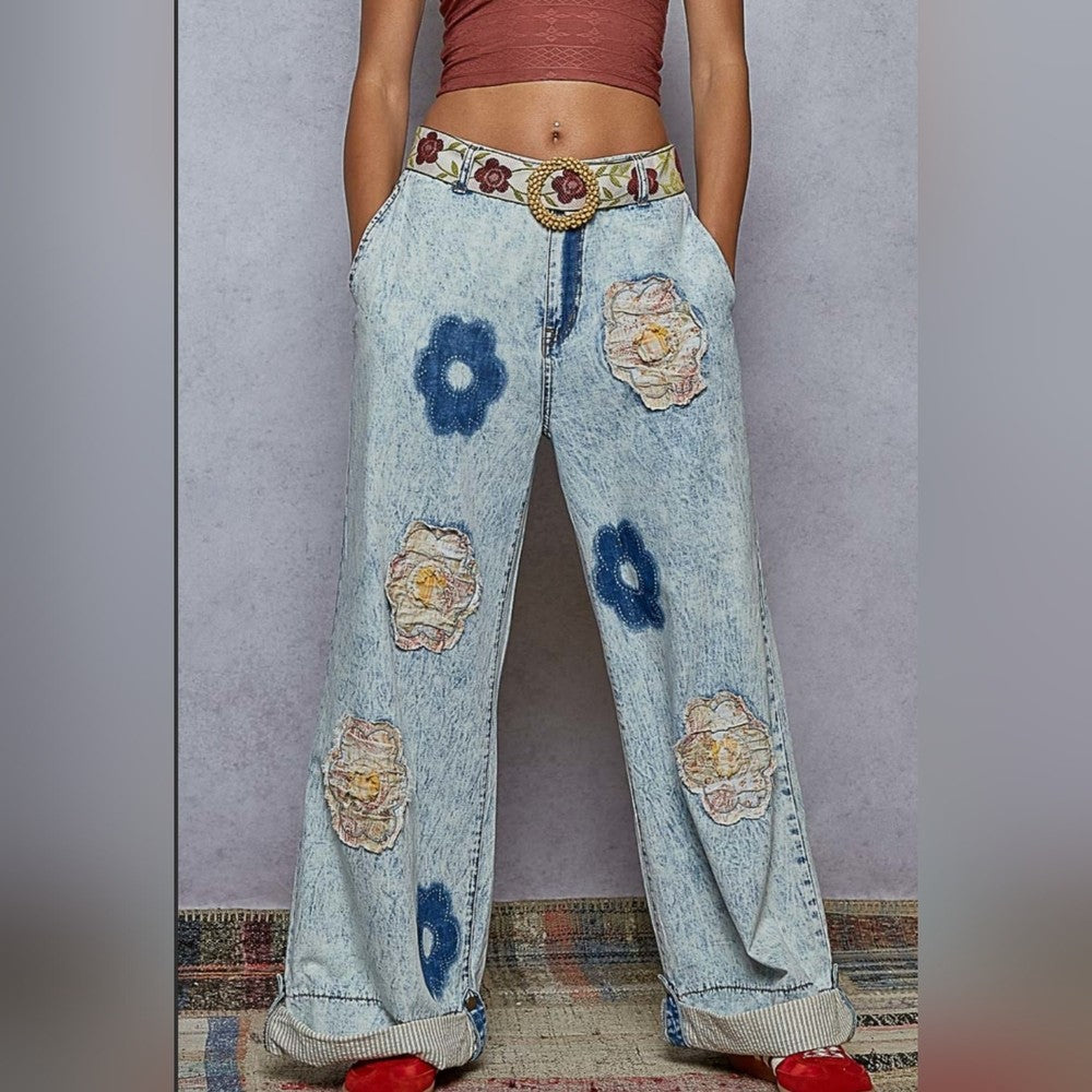 Flower Patch Wide-Leg Pants
